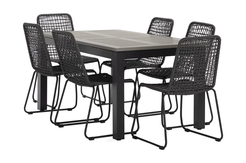 MONACO Matgrupp Utomhus 152-210 cm + 6 HILLTORP Matstol - Utemöbler - Utegrupp - Matgrupper utomhus