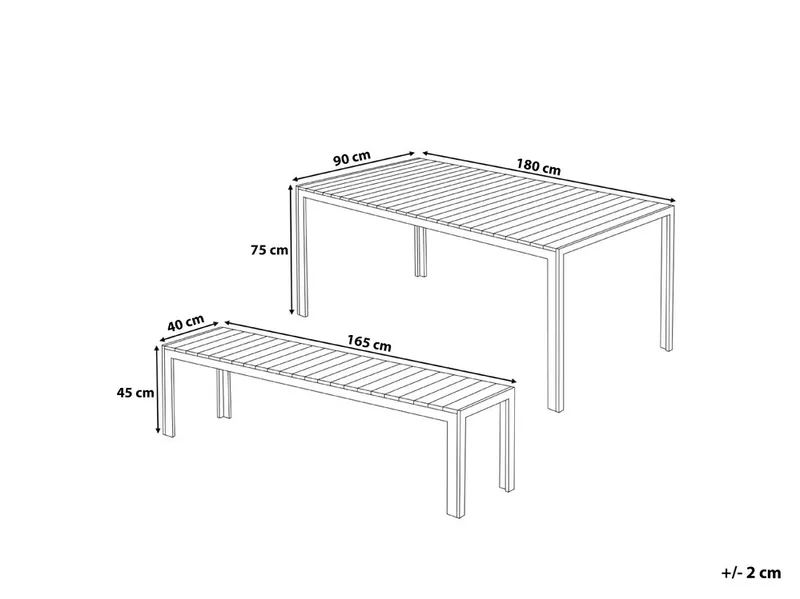 Nardo Trädgårdsmöbelset Med Utebord+Bänk Utomhus - Grå - Utemöbler - Utegrupp - Matgrupper utomhus