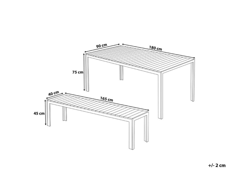 Nardo Trädgårdsmöbelset Med Utebord+Bänk Utomhus - Trä/Natur - Utemöbler - Utegrupp - Matgrupper utomhus