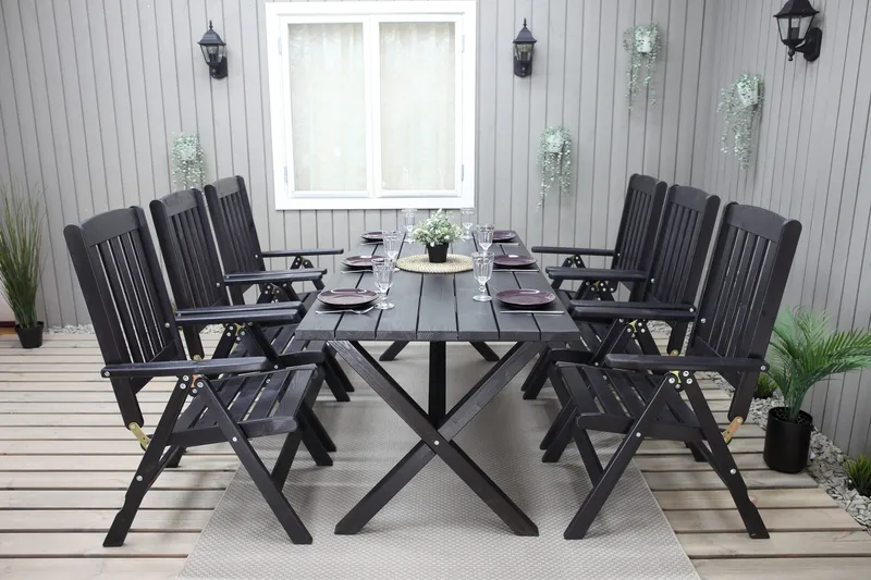 Oliver Matgrupp Utomhus 6 Utestolar - Brun - Utemöbler - Utegrupp - Matgrupper utomhus