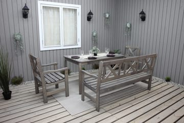 Olivo Matgrupp Utomhus + 2 Utestolar + Bänk Utomhus - Grå - Utemöbler - Utegrupp - Matgrupper utomhus