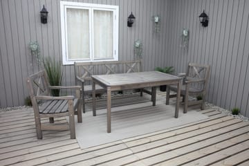 Olivo Matgrupp Utomhus + 2 Utestolar + Bänk Utomhus - Grå - Utemöbler - Utegrupp - Matgrupper utomhus