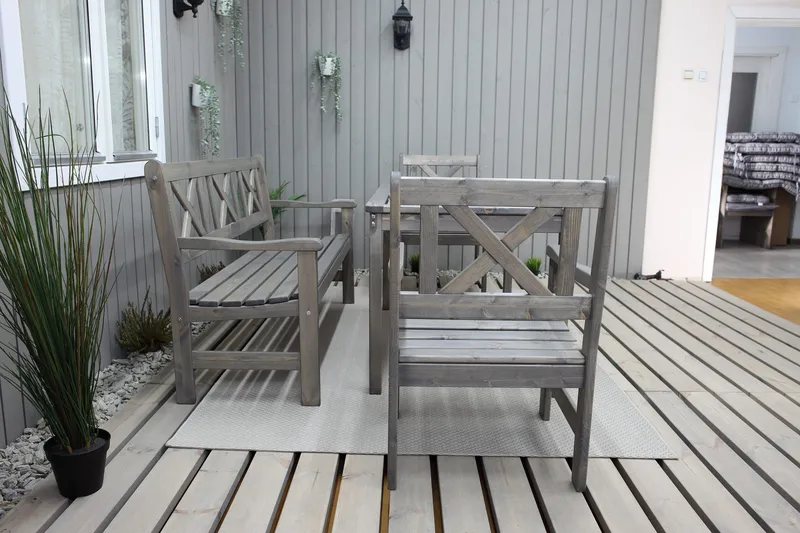 Olivo Matgrupp Utomhus + 2 Utestolar + Bänk Utomhus - Grå - Utemöbler - Utegrupp - Matgrupper utomhus