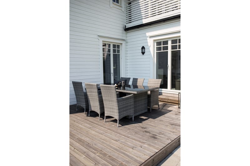 Padova Matgrupp Utomhus 200cm + 6 Malin Karmstolar - Natur - Utemöbler - Utegrupp - Matgrupper utomhus