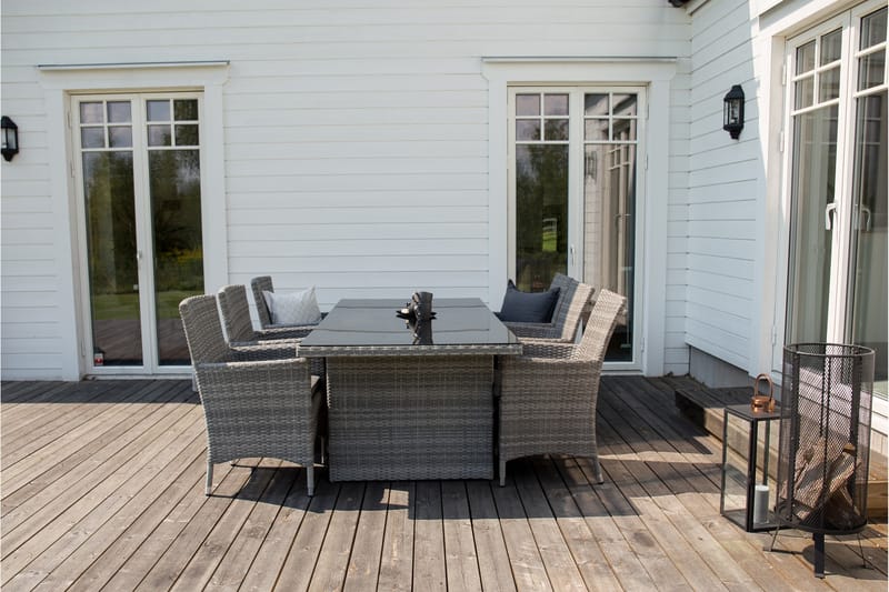 Padova Matgrupp Utomhus 200cm + 6 Malin Karmstolar - Natur - Utemöbler - Utegrupp - Matgrupper utomhus