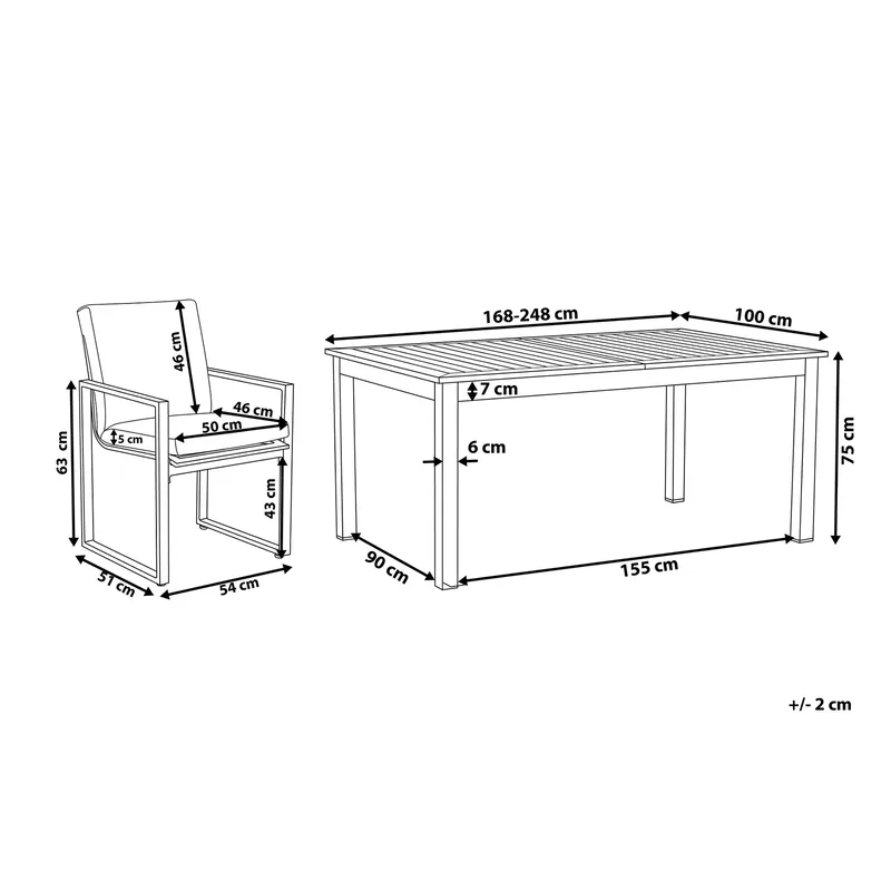 Pancole Trädgårdsmöbelset Med Utebord+8 Utestolar - Grå - Utemöbler - Utegrupp - Matgrupper utomhus
