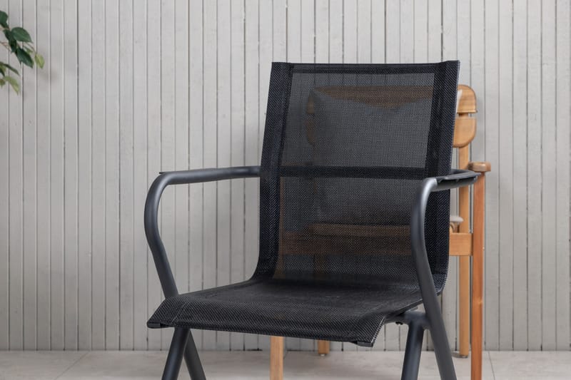Parma Matgrupp Utomhus Rund Ø140cm + 4 Alina Matstolar - Svart/Grå - Utemöbler - Utegrupp - Matgrupper utomhus