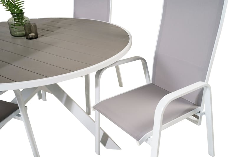 Parma Matgrupp Utomhus Rund Ø140cm + 4 Copacabana Stolar - Svart/Grå - Utemöbler - Utegrupp - Matgrupper utomhus