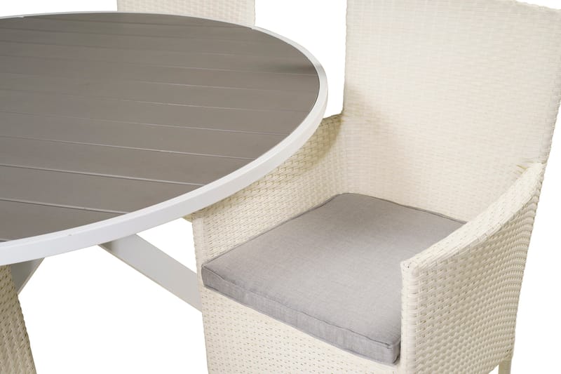 Parma Matgrupp Utomhus Rund Ø140cm + 4 Malin Karmstolar - Svart/Grå - Utemöbler - Utegrupp - Matgrupper utomhus