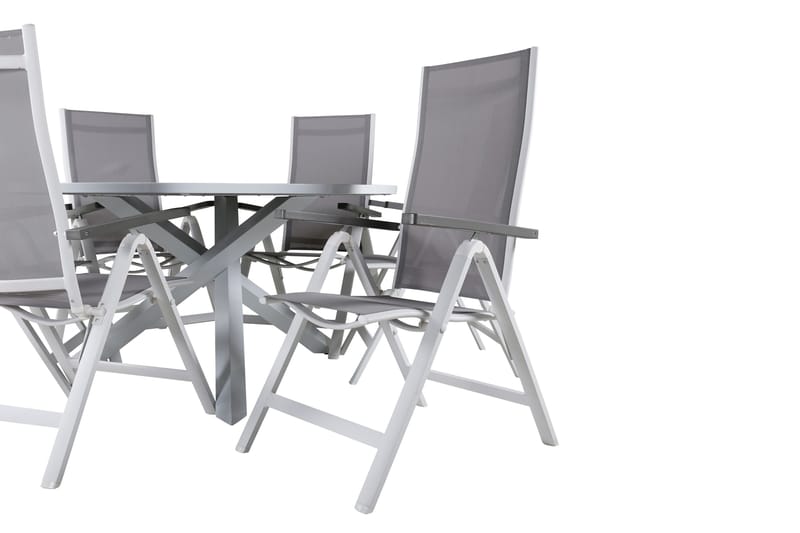 Parma Matgrupp Utomhus Rund Ø140cm + 6 Albany Positionsstolar - Svart - Utemöbler - Utegrupp - Matgrupper utomhus