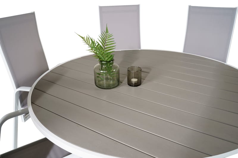 Parma Matgrupp Utomhus Rund Ø140cm + 6 Copacabana Stolar - Svart/Grå - Utemöbler - Utegrupp - Matgrupper utomhus