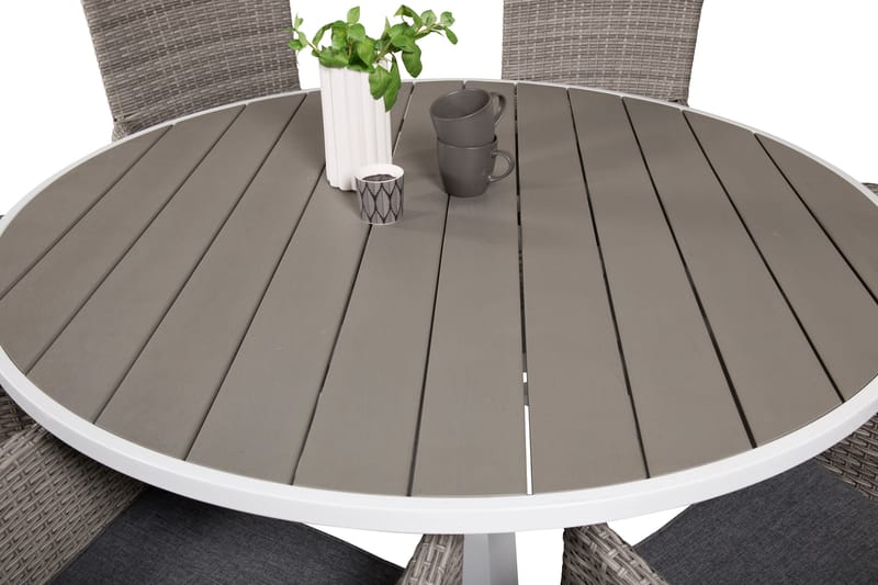 Parma Matgrupp Utomhus Rund Ø140cm + 6 Malin Karmstolar - Natur - Utemöbler - Utegrupp - Matgrupper utomhus