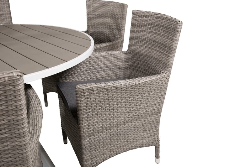 Parma Matgrupp Utomhus Rund Ø140cm + 6 Malin Karmstolar - Natur - Utemöbler - Utegrupp - Matgrupper utomhus