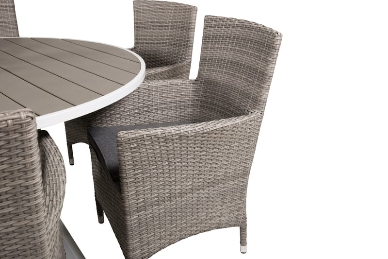 Parma Matgrupp Utomhus Rund Ø140cm + 6 Malin Karmstolar - Natur - Utemöbler - Utegrupp - Matgrupper utomhus