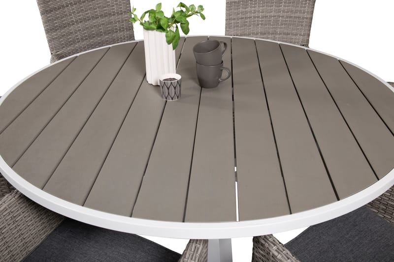 Parma Matgrupp Utomhus Rund Ø140cm + 6 Malin Karmstolar - Natur - Utemöbler - Utegrupp - Matgrupper utomhus