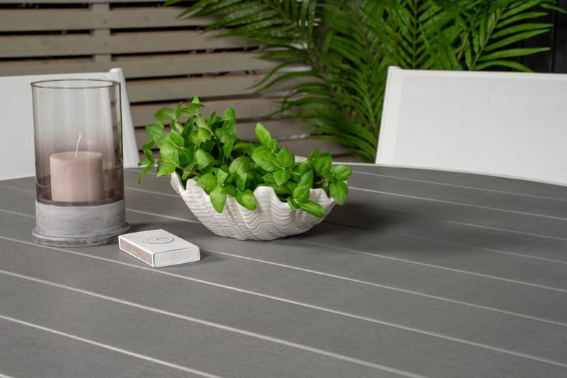 Parma Matgrupp Utomhus Rund Ø140cm + 6 Santorini Karmstolar - Vit - Utemöbler - Utegrupp - Matgrupper utomhus