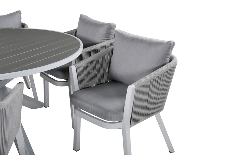 Parma Matgrupp Utomhus Rund Ø140cm + 6 Virya Matstolar - Brun - Utemöbler - Utegrupp - Matgrupper utomhus