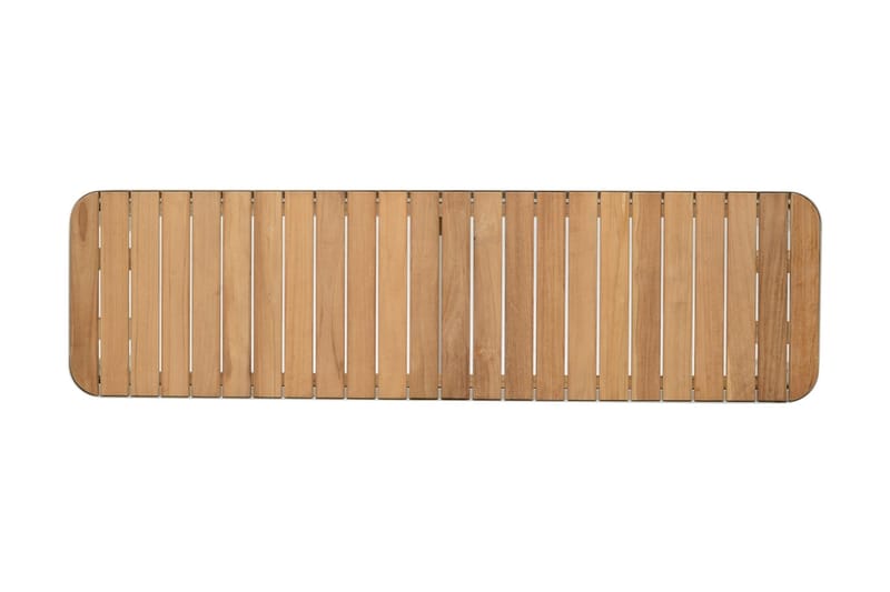 PORTALS Matbord 161 cm Vit/Trä + 2 Bänkar - Utemöbler - Utegrupp - Matgrupper utomhus
