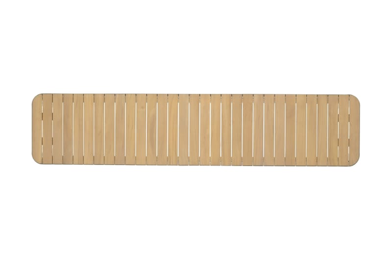 PORTALS Matbord 209 cm Vit/Trä + 5 Karmstolar + Bänk - Utemöbler - Utegrupp - Matgrupper utomhus