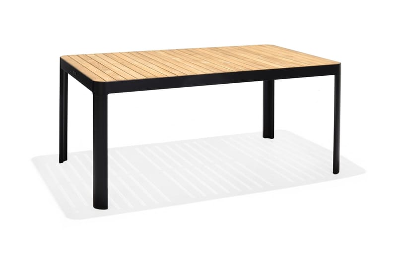 Portals Matgrupp Utomhus 161x95 cm + 2 Bänkar - Teak/Svart - Utemöbler - Utegrupp - Matgrupper utomhus