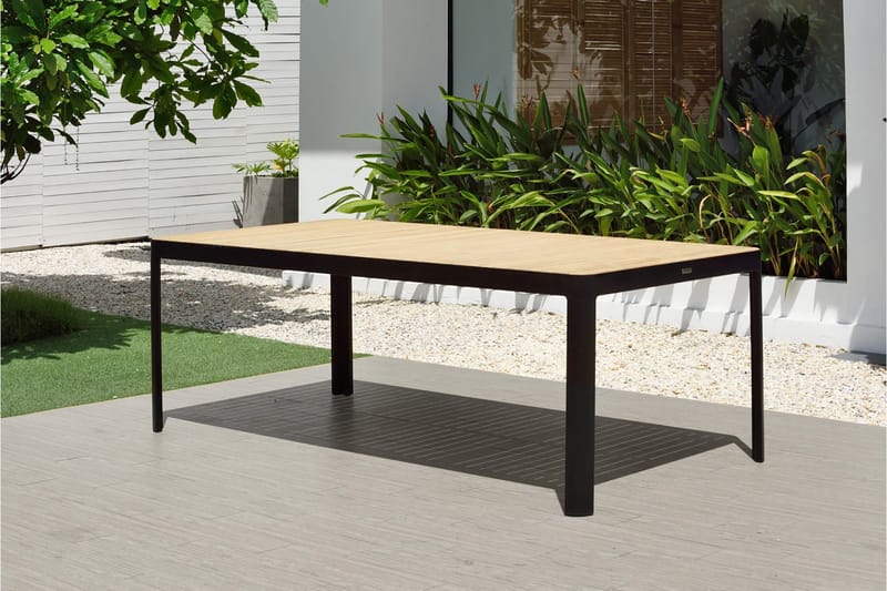 Portals Matgrupp Utomhus 209x105 cm + 2 Bänkar - Teak/Svart - Utemöbler - Utegrupp - Matgrupper utomhus