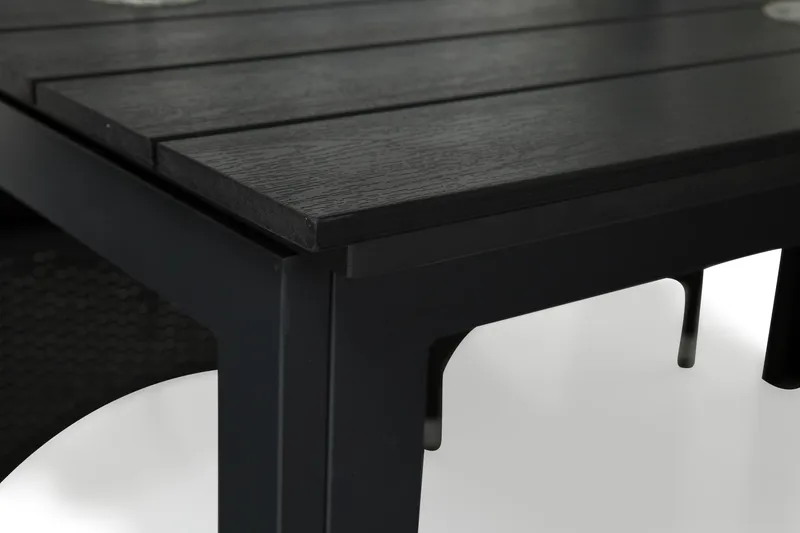 Portland Matgrupp Utomhus 152-210x90 + 4 Jenny Fåtölj Ställbar - Svart - Utemöbler - Utegrupp - Matgrupper utomhus