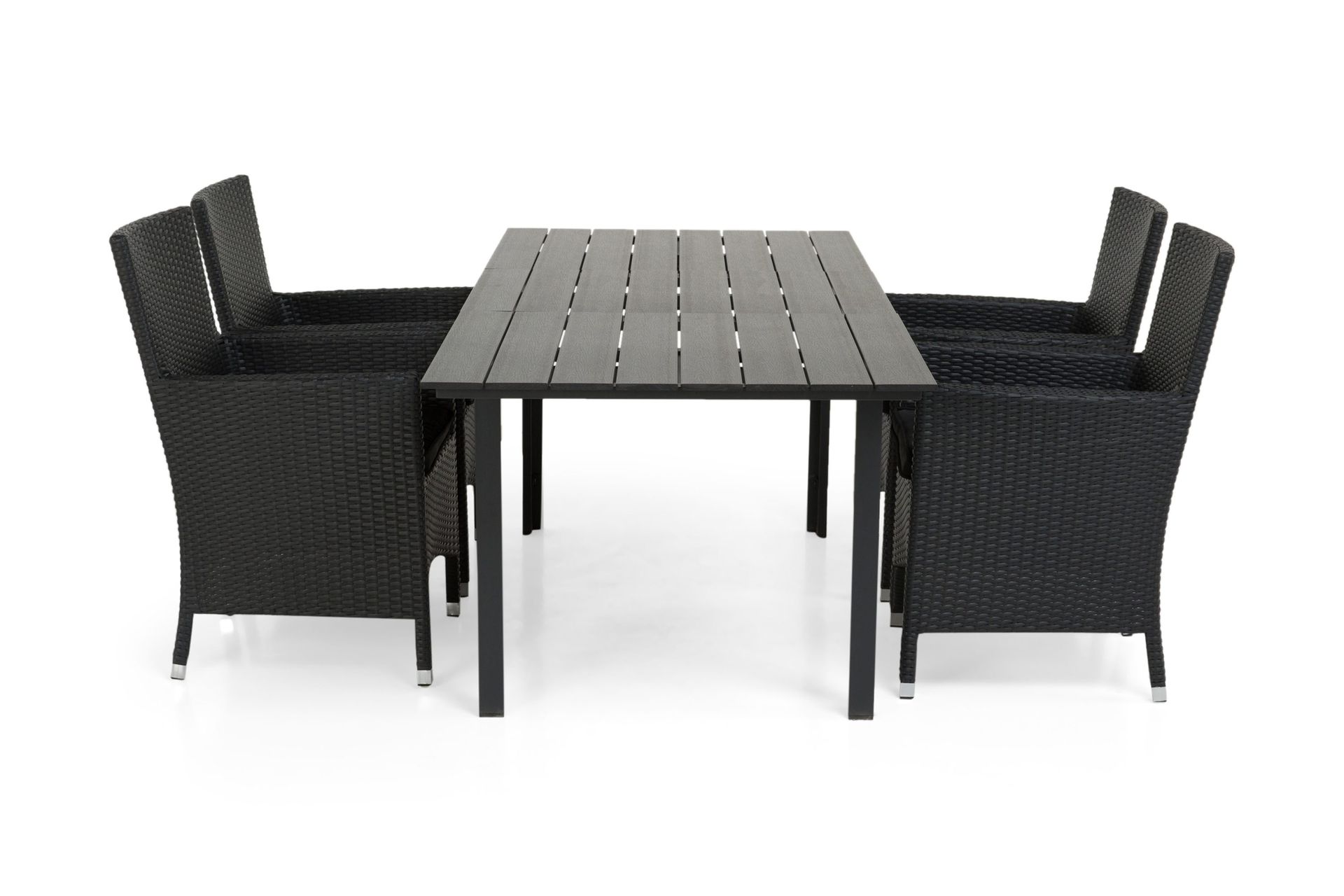 Portland Matgrupp Utomhus 152-210x90 + 4 Thor F&aring;t&ouml;lj - Svart