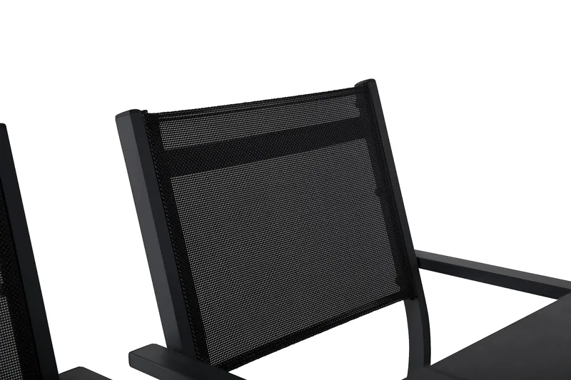 Portland Matgrupp Utomhus 152-210x90 + 6 Sierra Stapelstol - Svart - Utemöbler - Utegrupp - Matgrupper utomhus