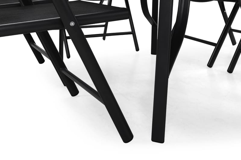 Primavera Matgrupp 150x90 + 6 Stolar - Svart - Utemöbler - Utegrupp - Matgrupper utomhus