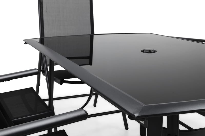 Primavera Matgrupp 150x90 + 6 Stolar - Svart - Utemöbler - Utegrupp - Matgrupper utomhus