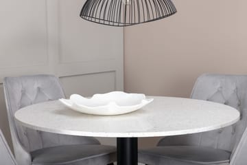 Razzia Matgrupp Utomhus Rund Ø106cm + 4 Velvet Lyx Matstolar - Vit/Svart - Utemöbler - Utegrupp - Matgrupper utomhus