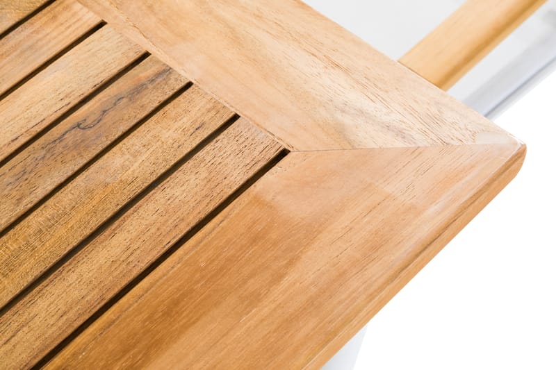 REDDING Bord 152 + 6 Positionsstolar Lyx Vit/Teak - Utemöbler - Utegrupp - Matgrupper utomhus