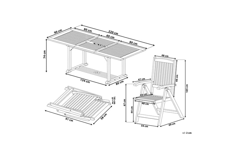 Riliegh Matgrupp Utomhus 220 cm + 6 Utestolar - Grafitgrå - Utemöbler - Utegrupp - Matgrupper utomhus