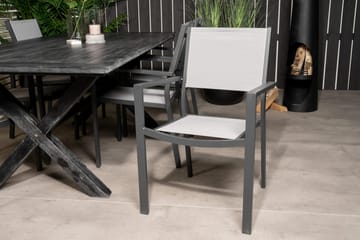 Rives Matgrupp 200 cm + 6 Copacabana Karmstolar Svart - Svart - Utemöbler - Utegrupp - Matgrupper utomhus