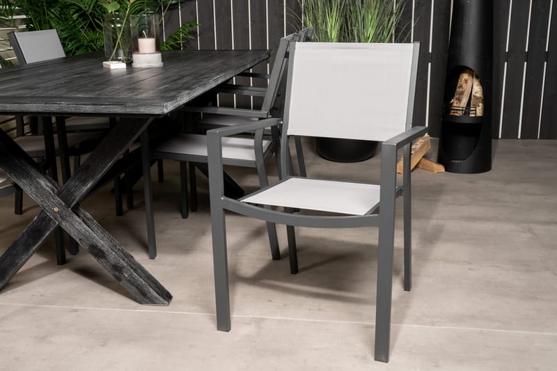 Rives Matgrupp 200 cm + 6 Copacabana Karmstolar Svart - Svart - Utemöbler - Utegrupp - Matgrupper utomhus