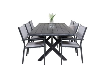 Rives Matgrupp 200 cm + 6 Copacabana Karmstolar Svart - Svart - Utemöbler - Utegrupp - Matgrupper utomhus
