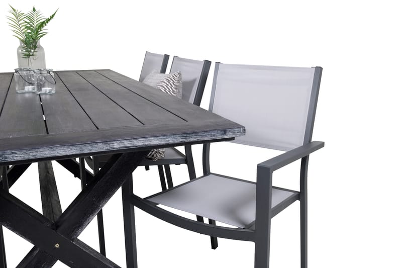 Rives Matgrupp 200 cm + 6 Copacabana Karmstolar Svart - Svart - Utemöbler - Utegrupp - Matgrupper utomhus