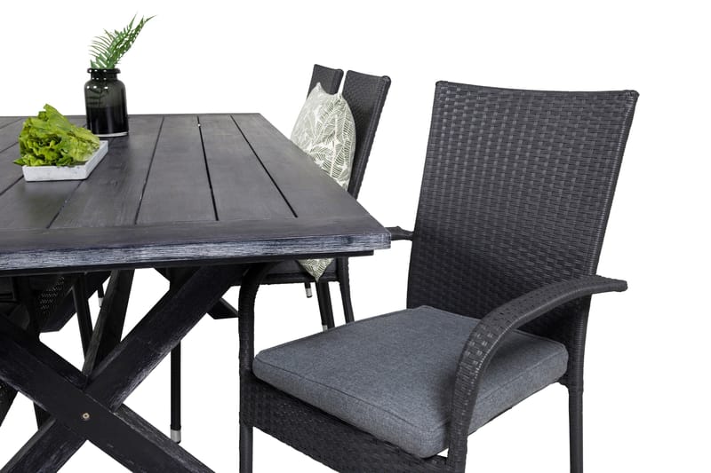 Rives Matgrupp Utomhus 200cm + 6 Anna Karmstolar - Natur - Utemöbler - Utegrupp - Matgrupper utomhus