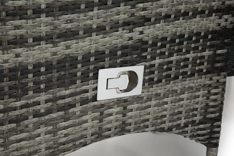 Round Matgrupp Ø140 + 6 Jenny Ställbar Fåtölj - Svart/Grå - Utemöbler - Utegrupp - Matgrupper utomhus