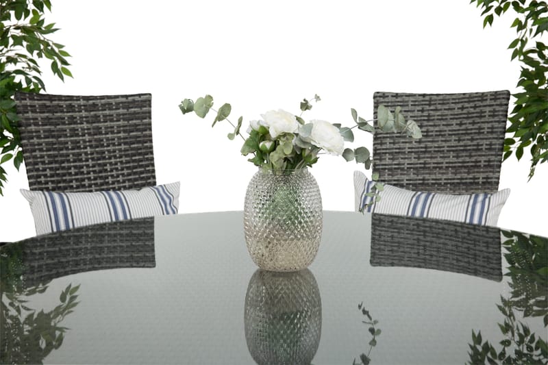 Round Matgrupp Ø140 + 6 Jenny Ställbar Fåtölj - Svart/Grå - Utemöbler - Utegrupp - Matgrupper utomhus