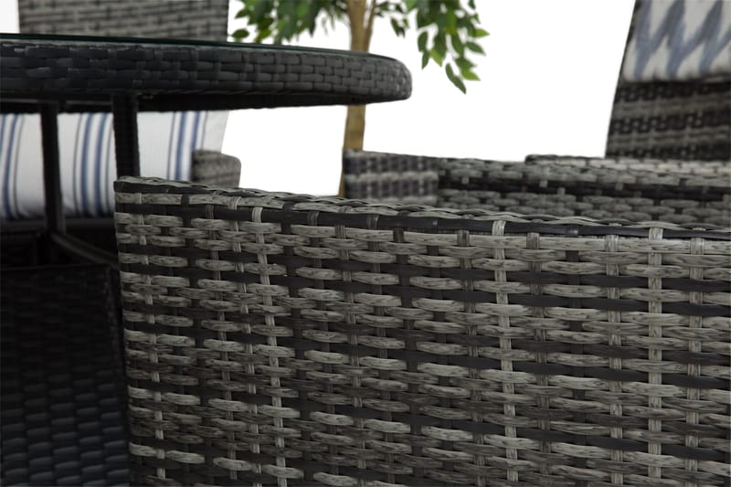 Round Matgrupp Ø140 + 6 Jenny Ställbar Fåtölj - Svart/Grå - Utemöbler - Utegrupp - Matgrupper utomhus