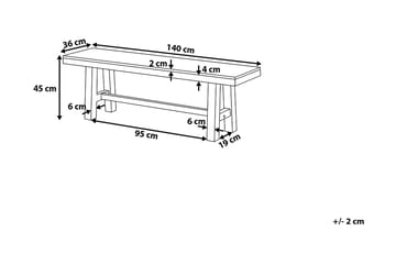 Scania Trädgårdmöbelset 170 cm + 2 Bänkar Utomhus - Vit - Utemöbler - Utegrupp - Matgrupper utomhus