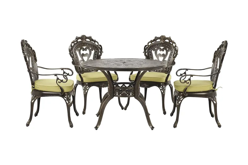 Scario Matgrupp Utomhus 100 cm + 4 Utestolar, Brun