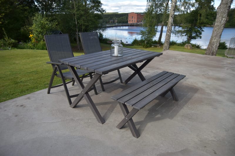 Scottsdale Matgrupp Utomhus 150 cm + 2 Solanum Utestolar - Grå - Utemöbler - Utegrupp - Matgrupper utomhus