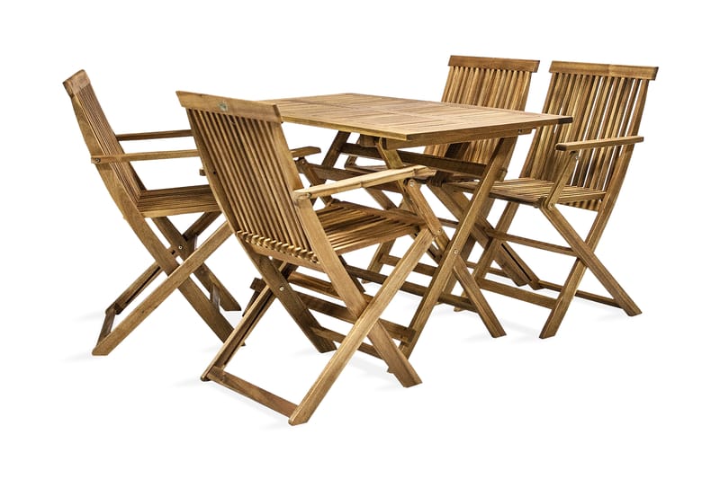 Set FINLAY Utebord och 4 Utestolar 110x75xH72cm Akacia - Utemöbler - Utegrupp - Matgrupper utomhus
