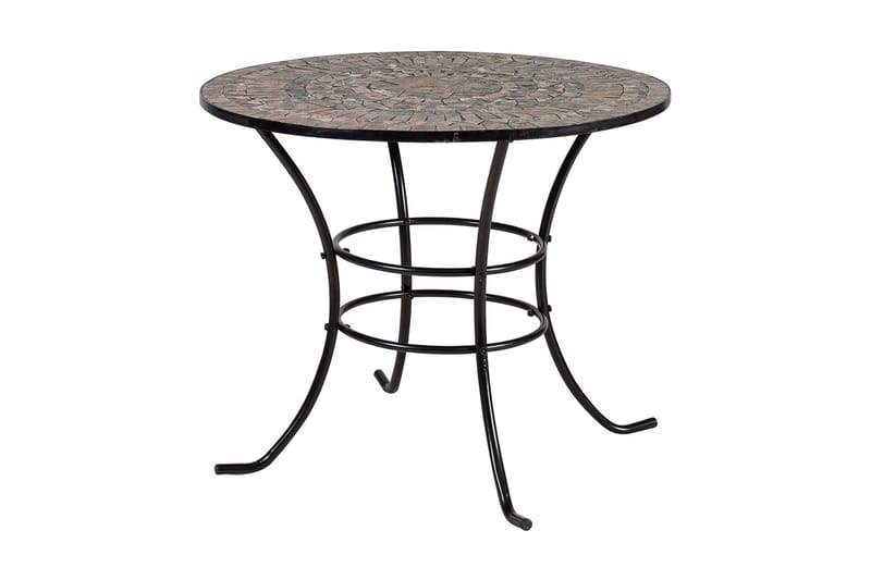 Set Mosaic Utebord Och 4 Utestolar Metallram Svart - Utemöbler - Utegrupp - Matgrupper utomhus