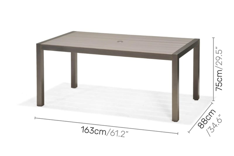 SOLANA Matbord 160 cm Grå + 4 Stolar + 2 Positionsstolar - Utemöbler - Utegrupp - Matgrupper utomhus