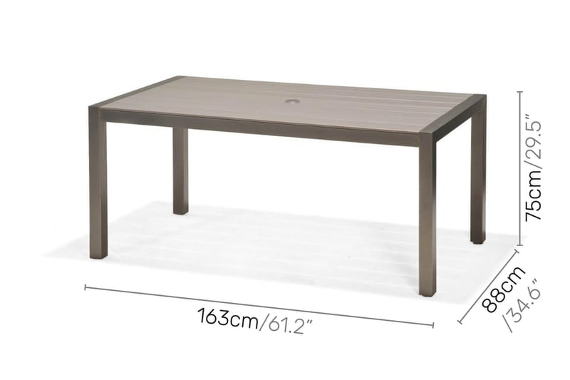 SOLANA Matbord 160 cm Grå + 6 Stolar - Matgrupper utomhus