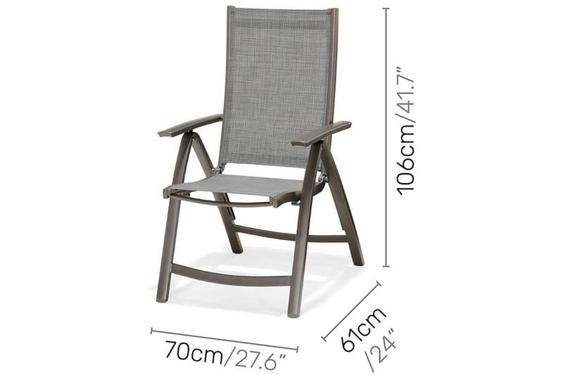 SOLANA Matbord 160 cm Grå + 6 Positionsstolar - Utemöbler - Utegrupp - Matgrupper utomhus