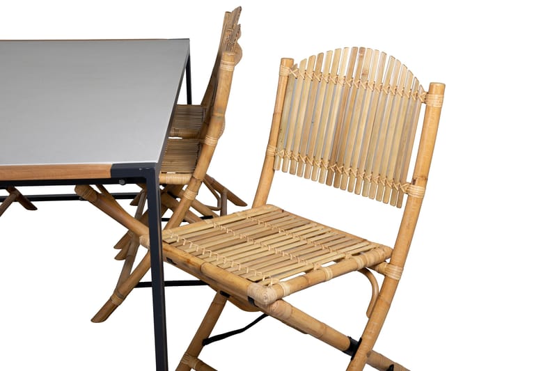 Texas Matgrupp Utomhus 200cm + 6 Cane Matstolar - Vit - Utemöbler - Utegrupp - Matgrupper utomhus